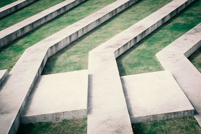 High angle view of staircase in park