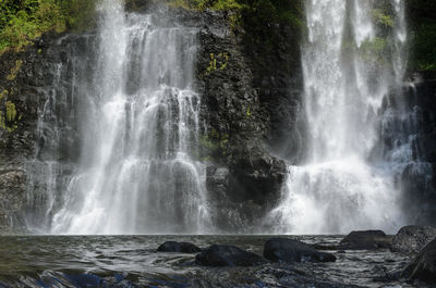 Scenic view of waterfall