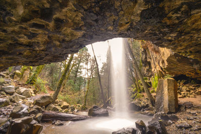 Scenic view of waterfall