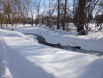 Scenic view of snow covered landscape