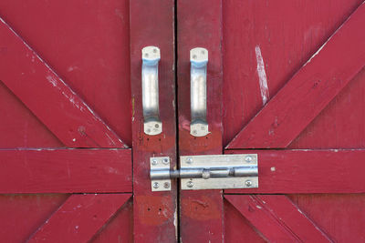 Close-up of closed wooden door