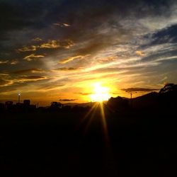 Silhouette of landscape at sunset