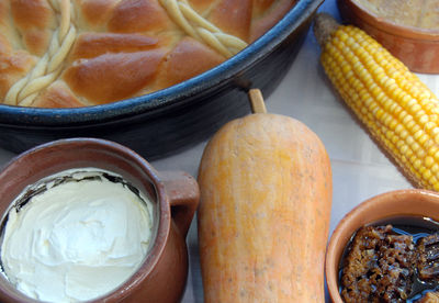 Close-up of food on table