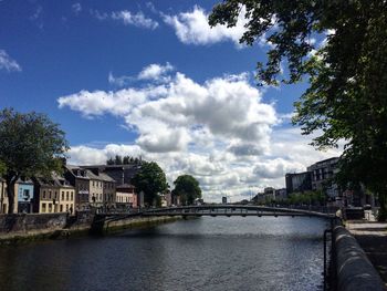 River by city against sky