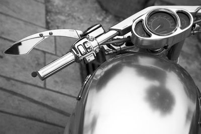 Close-up of motorbike