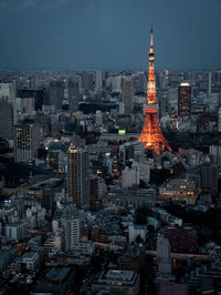 City at dusk