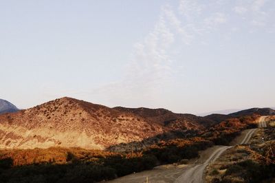 Scenic view of mountains against clear sky