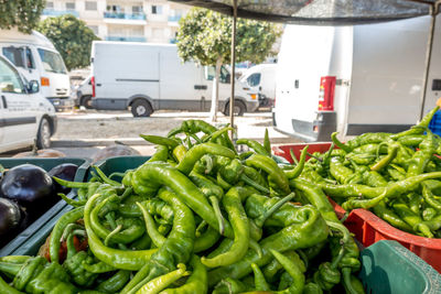 Vegetables for sale at market stall