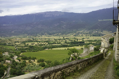 High angle view of townscape against sky