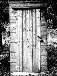 Closed door of old building