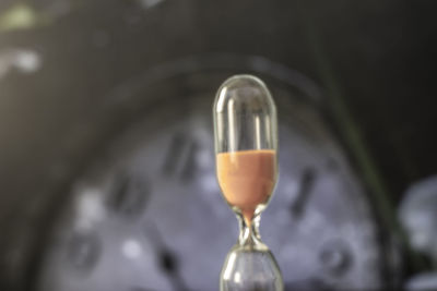 Close-up of beer glass