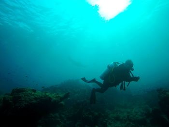 Person snorkelling in sea