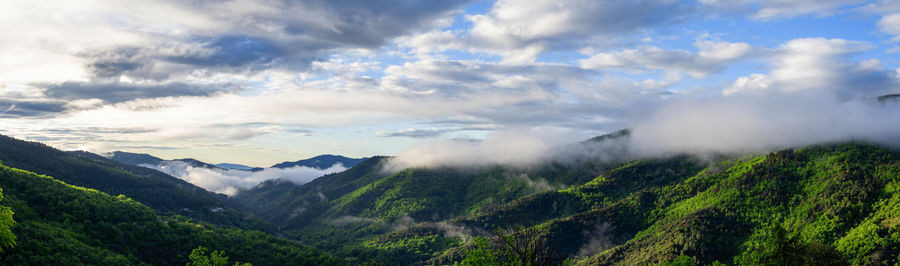 Scenic view of mountains against sky