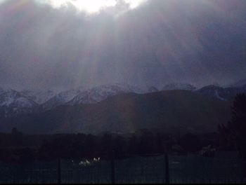 Scenic view of mountains against sky