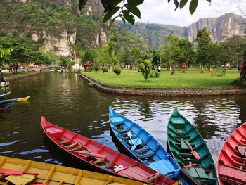 Boats in river