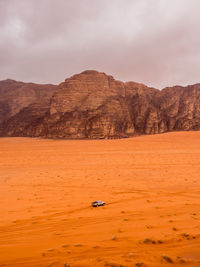 Scenic view of wadi rum desert in jordan.