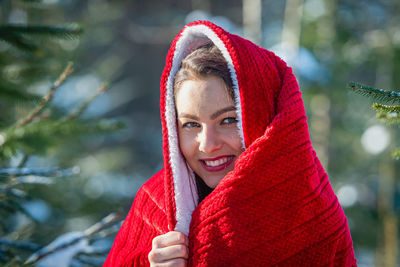 Portrait of woman in red hat