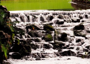 Scenic view of waterfall