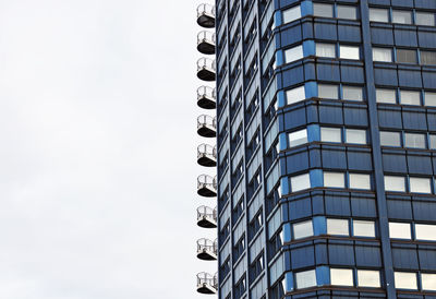 Low angle view of modern building against clear sky