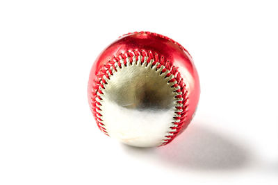 High angle view of ball on white background