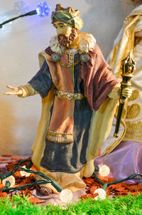 Close-up of statue during christmas