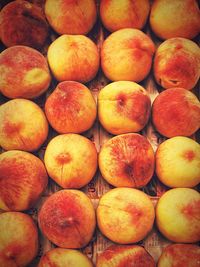 Full frame shot of apples for sale at market stall