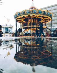 Reflection of built structure in water