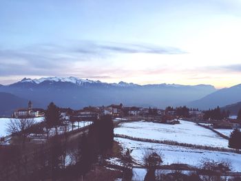 Scenic view of lake with mountains in background