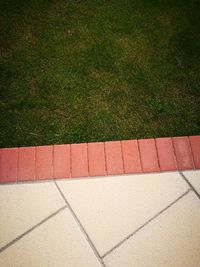 High angle view of shadow on grass