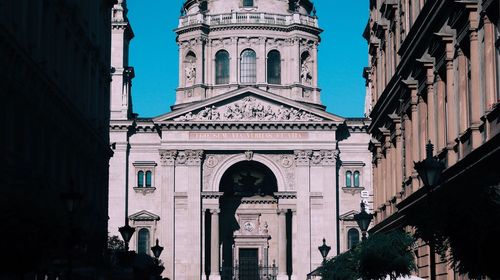 Low angle view of buildings in city