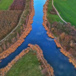 High angle view of lake