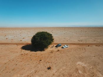 Scenic view of desert against clear sky