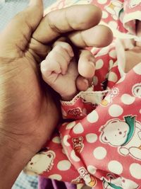 Close-up of baby hand