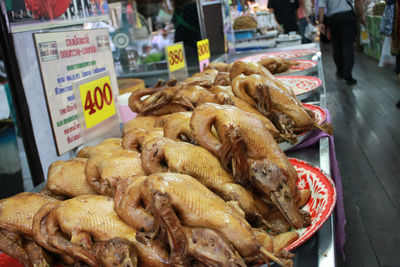 Close-up of food for sale at market stall