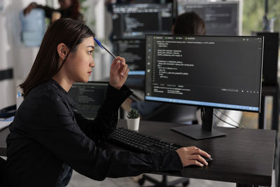 Businesswoman working at office