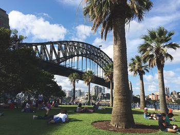 People sitting in park