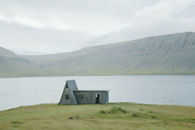 Abandoned barn in fossfjördur, the west fjord of iceland.