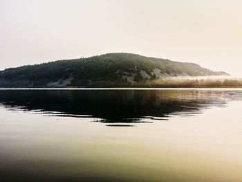 Scenic view of lake and mountains