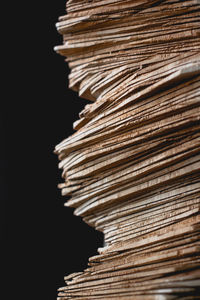 Close-up of stack of books