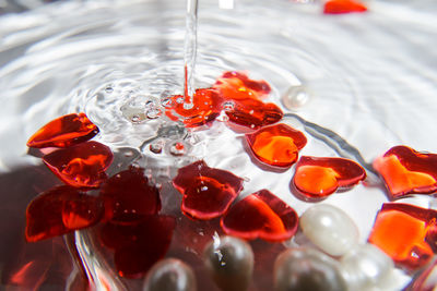 High angle view of drink in water