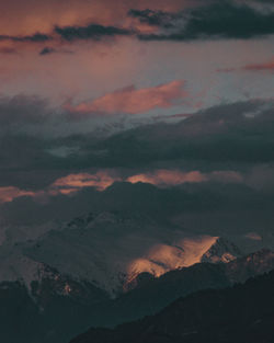 Scenic view of dramatic sky during sunset