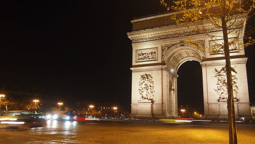 Illuminated built structure at night