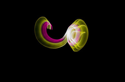 Close up of light over black background