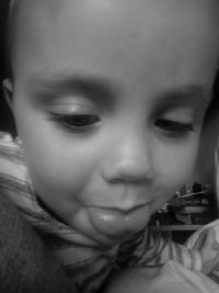 Close-up portrait of smiling boy