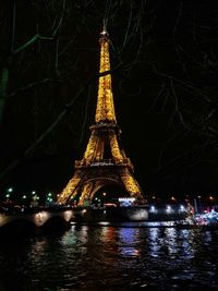 View of illuminated city at night