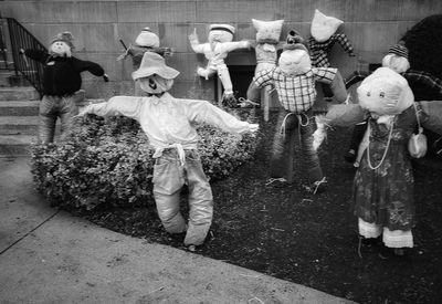 Group of people dancing in city