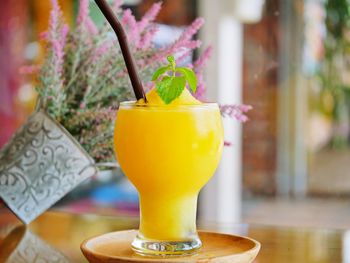 Close-up of drink on table