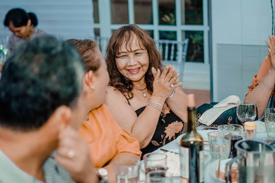 Group of people on table