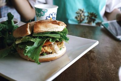 Close-up of food on table