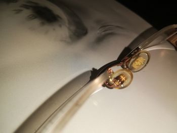 Close-up of open book on table